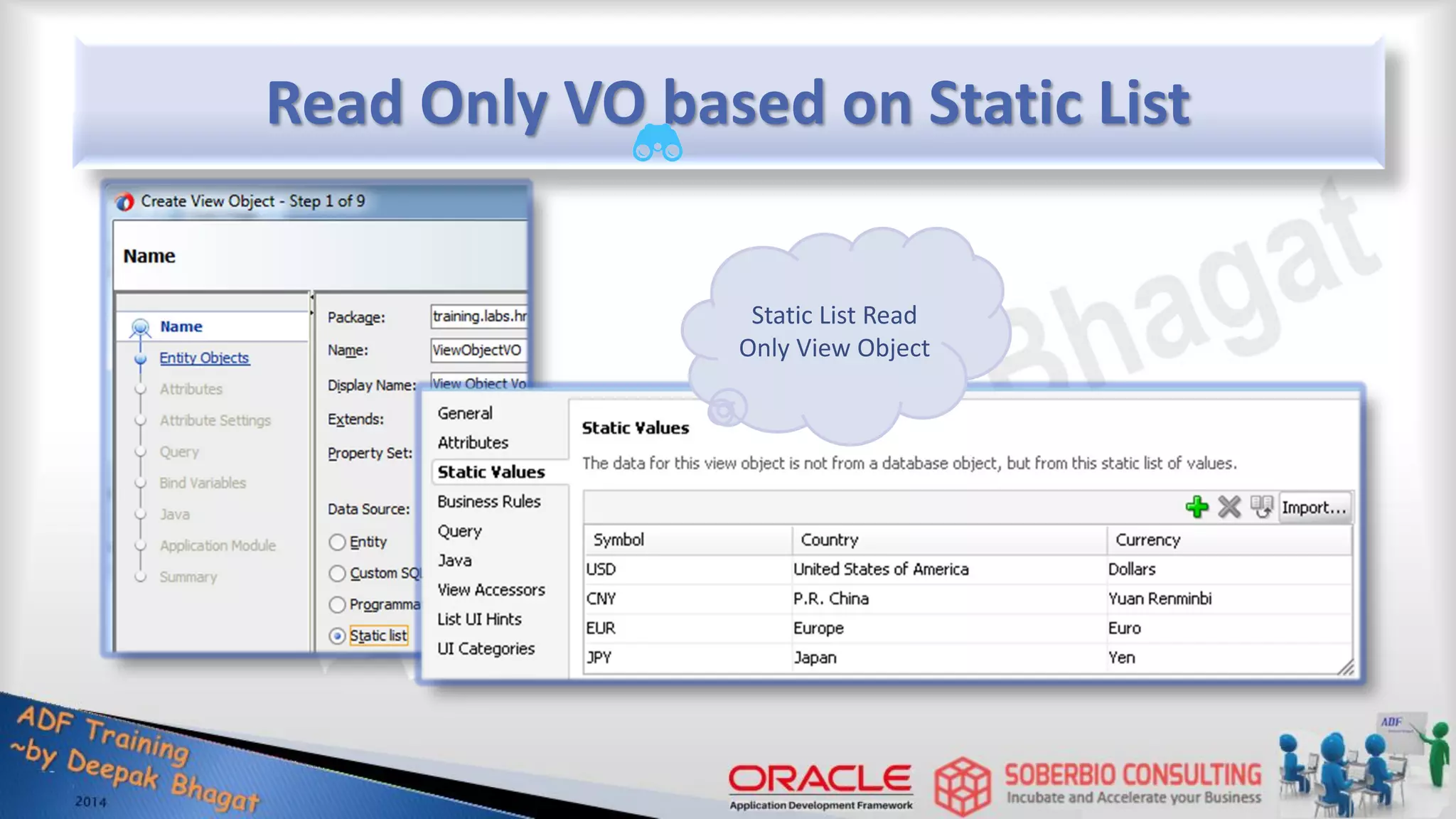 Read Only VO based on Static List Static List Read Only View Object 