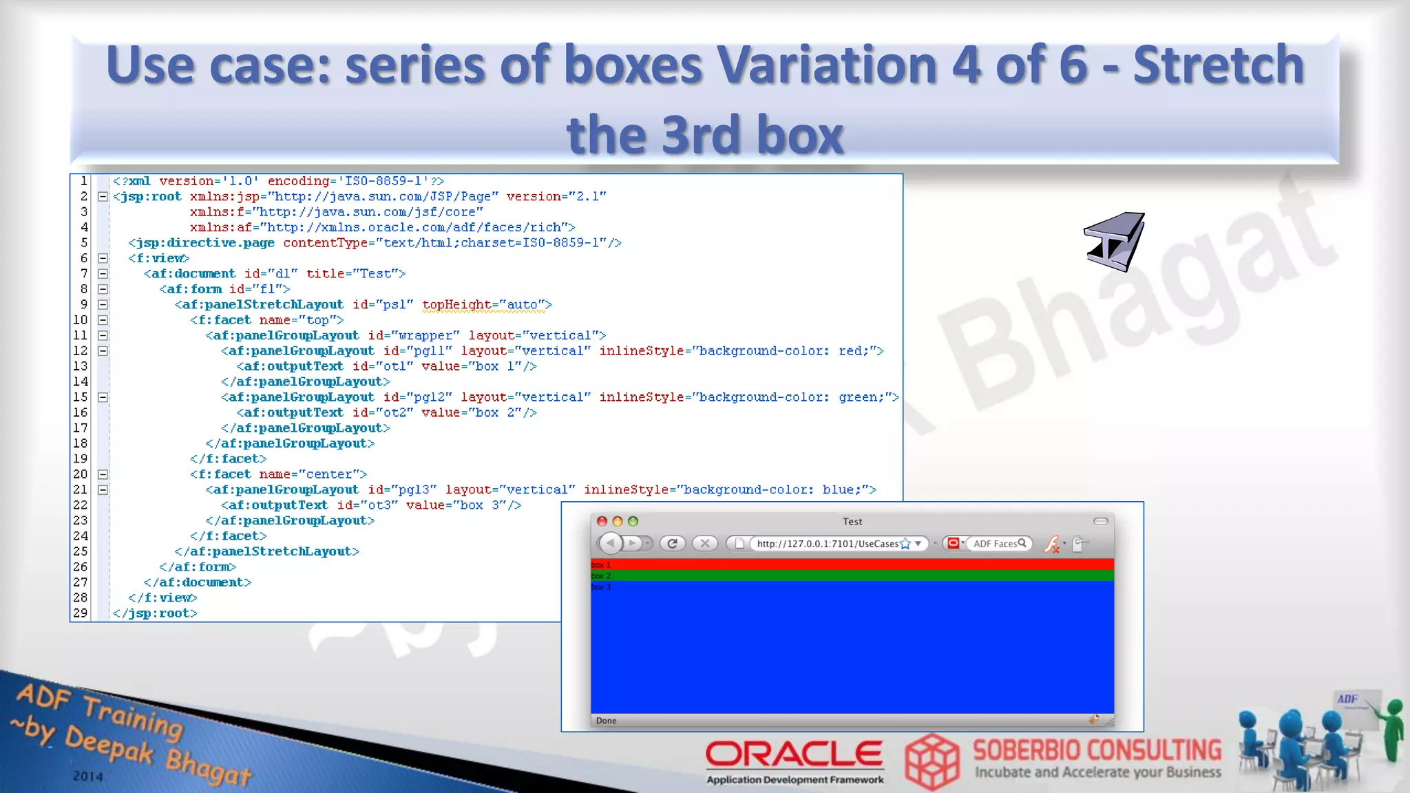 Use case: series of boxes Variation 4 of 6 - Stretch the 3rd box 