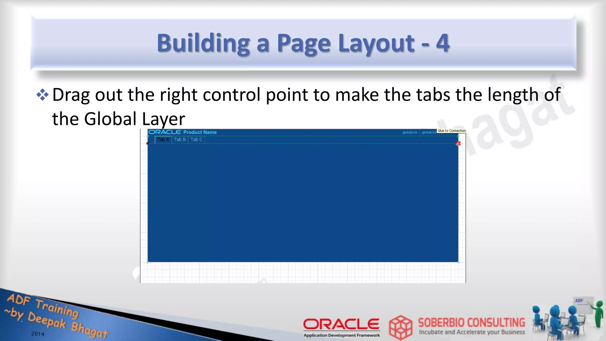 Building a Page Layout - 4 Drag out the right control point to make the tabs the length of the Global Layer 
