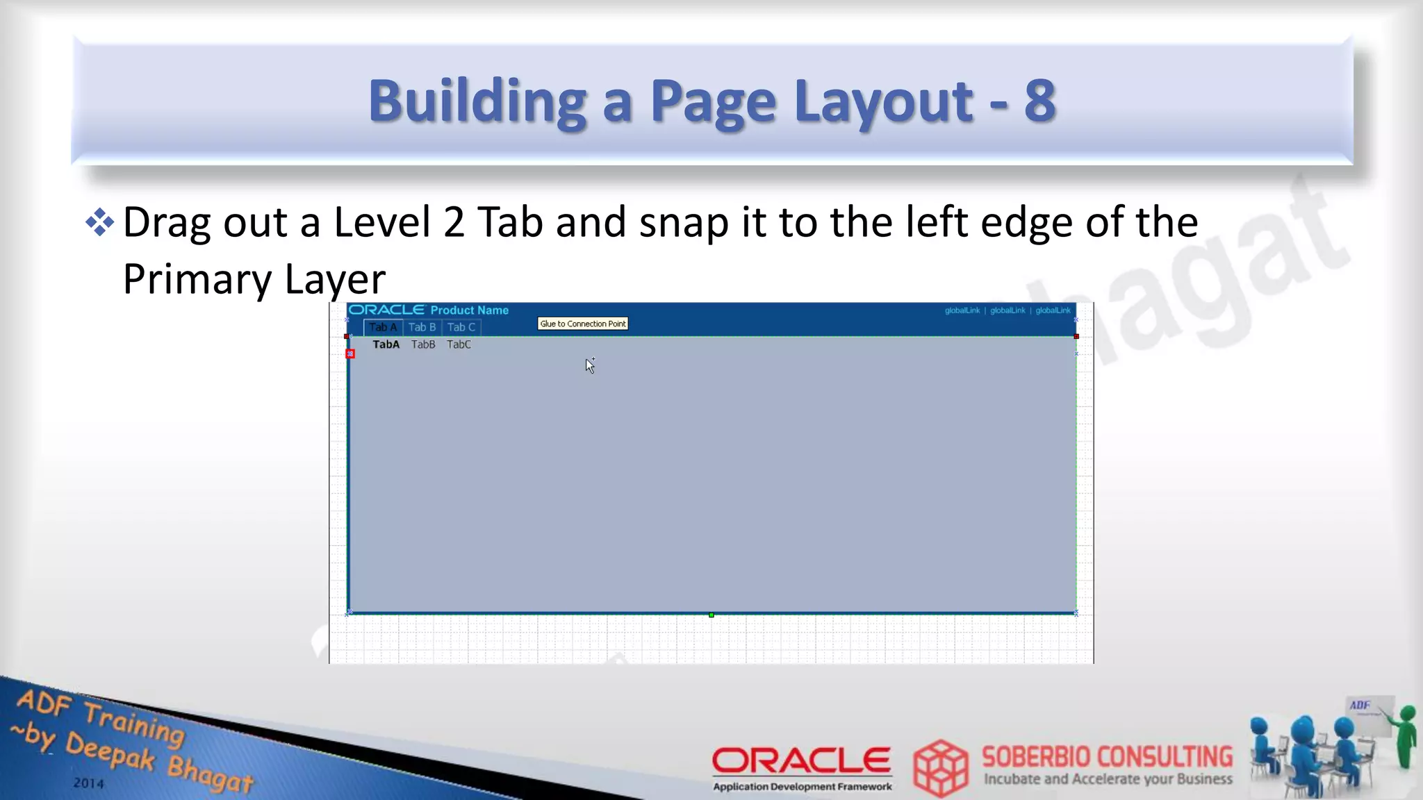Building a Page Layout - 8 Drag out a Level 2 Tab and snap it to the left edge of the Primary Layer 