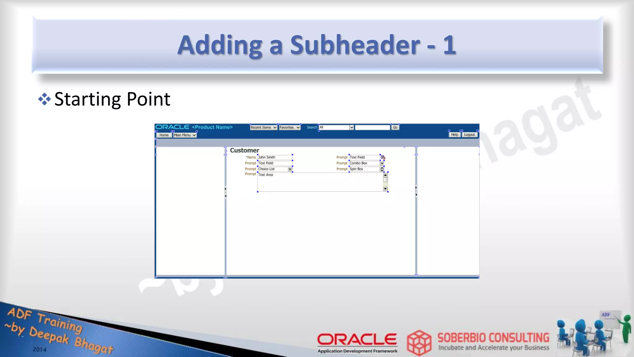 Adding a Subheader - 1 Starting Point 