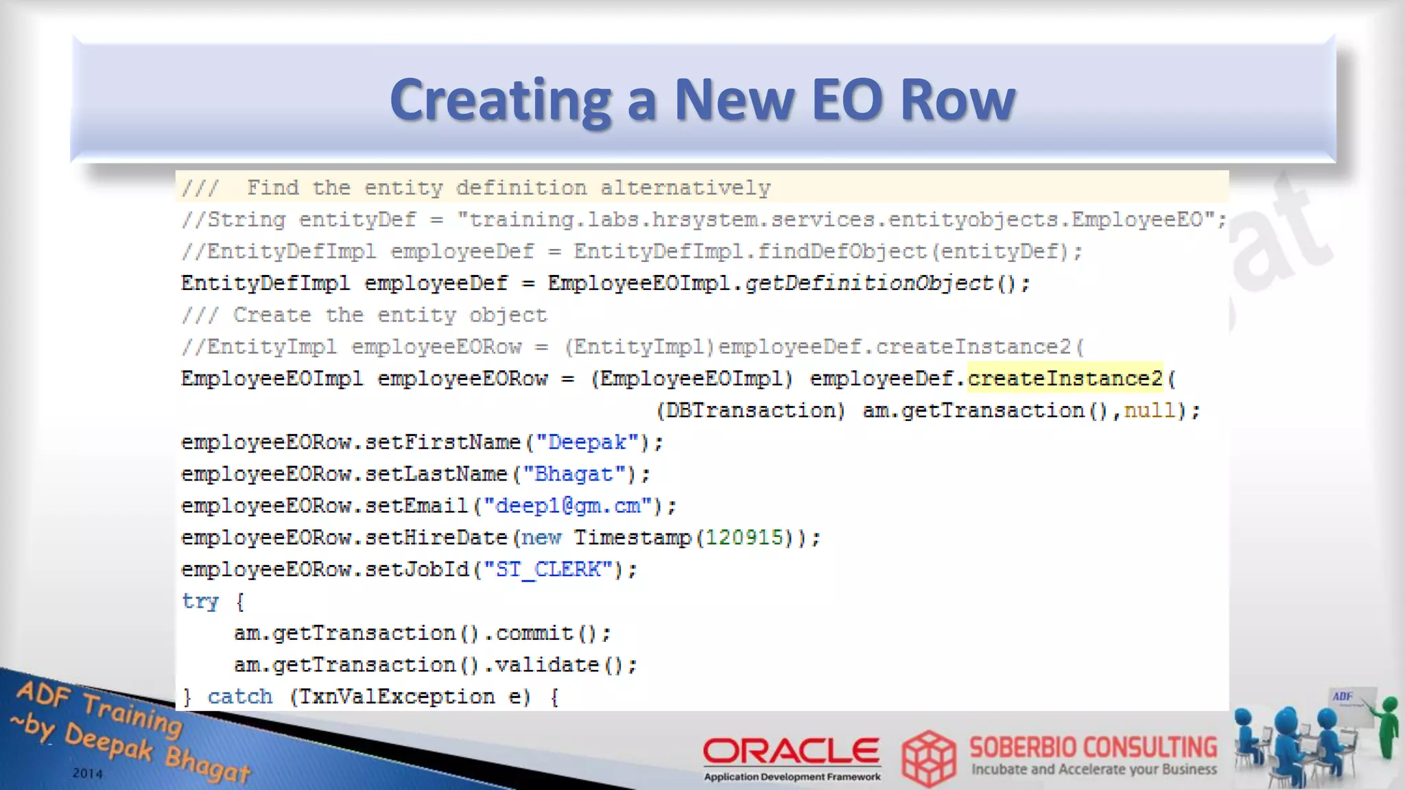 Creating a New EO Row 