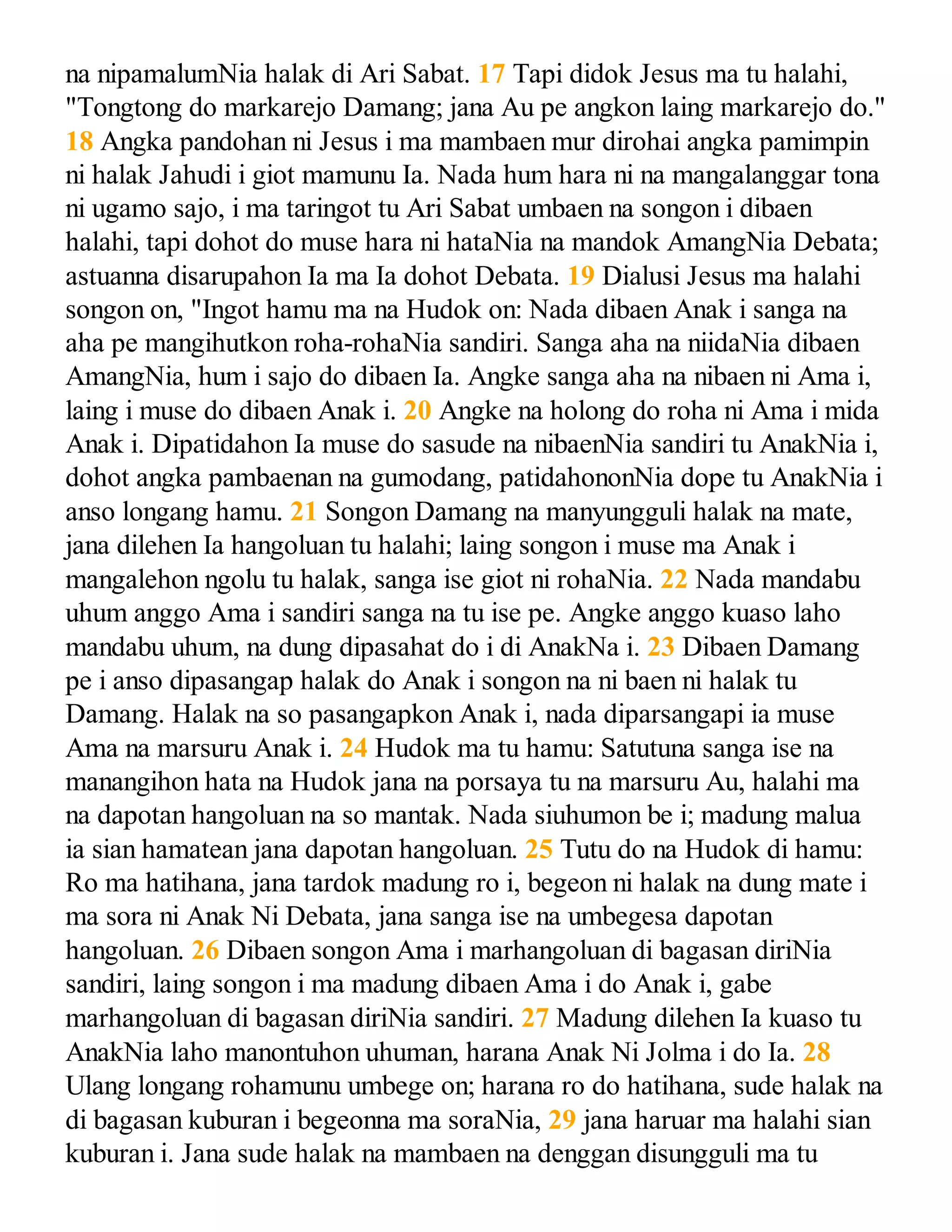 Batak angkola bible gospel of john | PDF