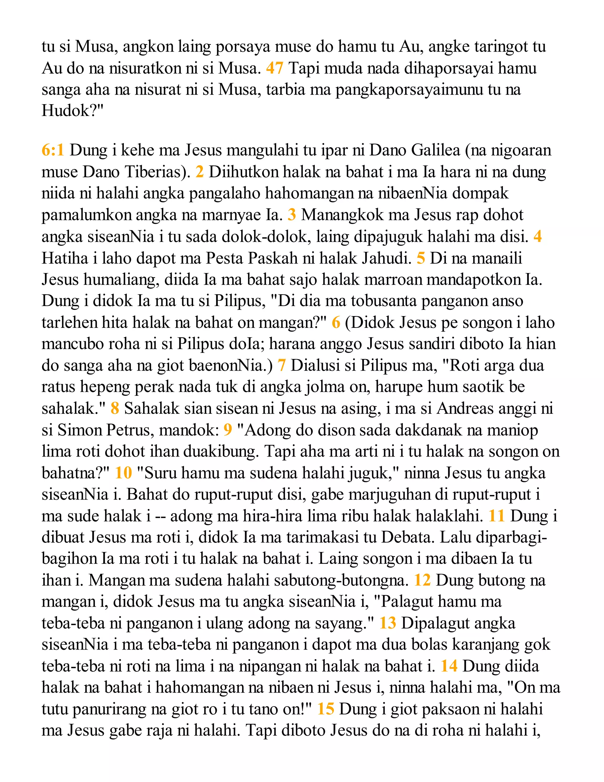 Batak angkola bible gospel of john | PDF