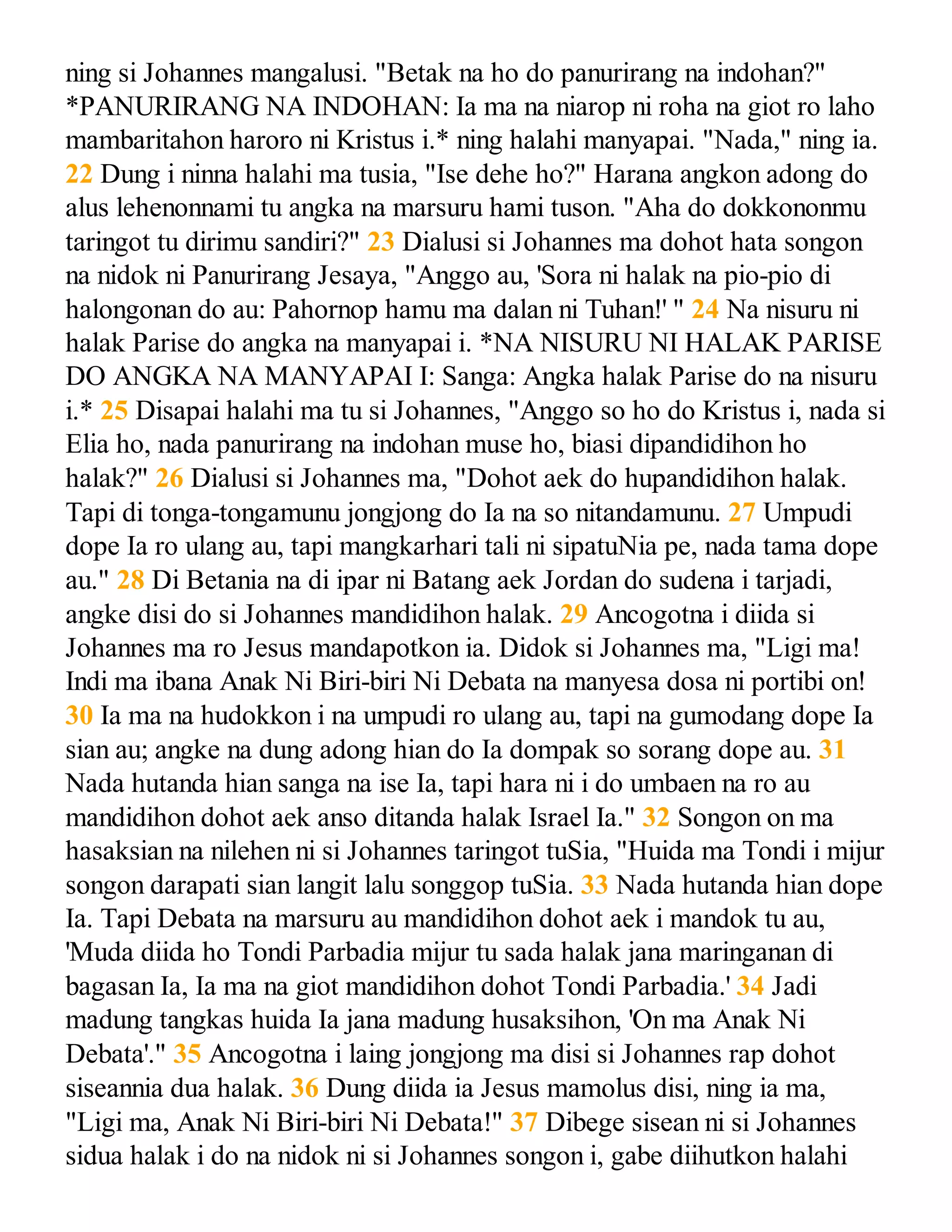 Batak angkola bible gospel of john | PDF