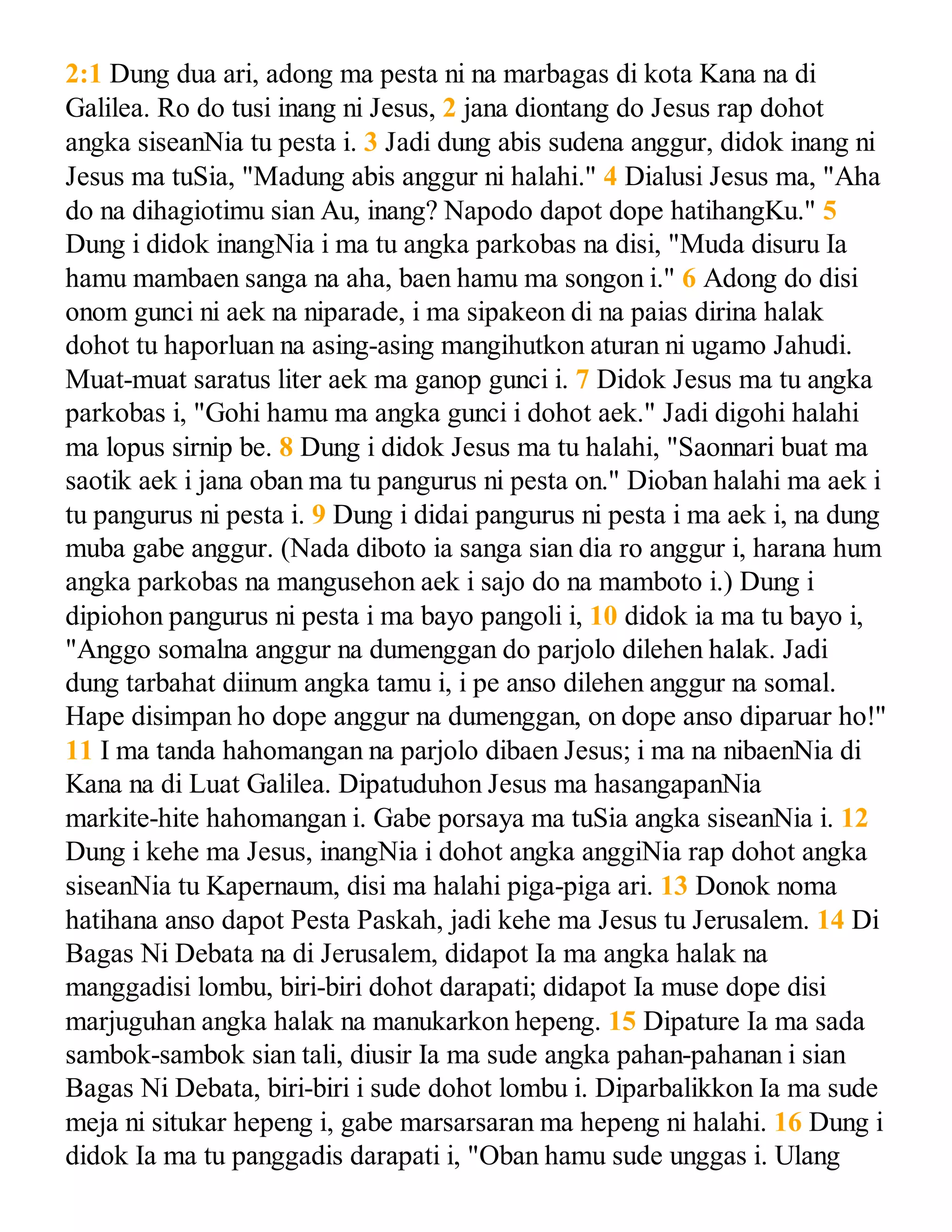Batak angkola bible gospel of john | PDF