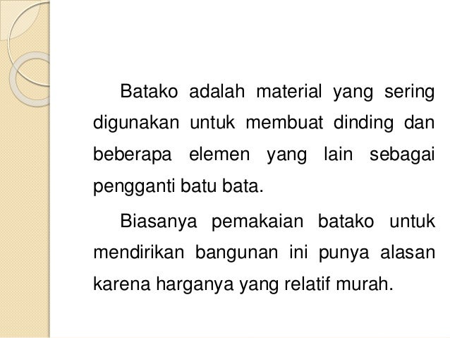 Konstruksi bahan bangunan Bata, Batako, Beton