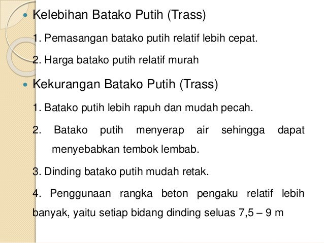 Konstruksi bahan bangunan Bata, Batako, Beton