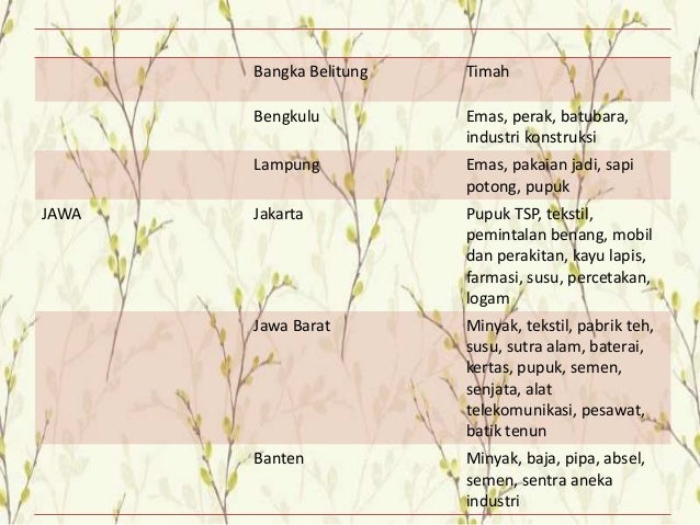 Sumber Daya Alam Tiap Provinsi di Indonesia