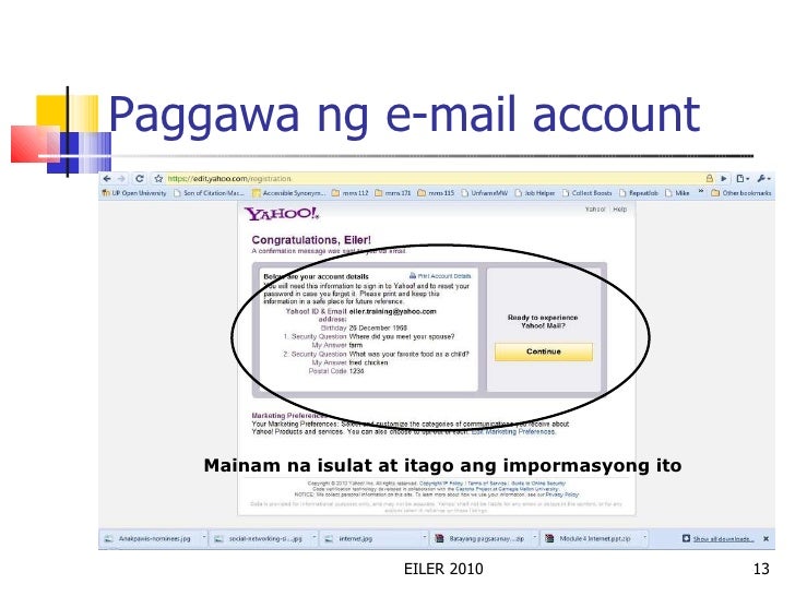 Batayang Pagsasanay Sa Paggamit Ng Internet