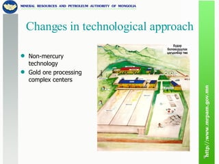 Changes in technological approach Non-mercury technology Gold ore processing complex centers 