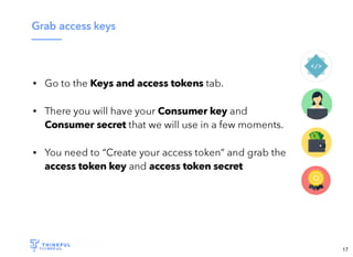 Wi-Fi: TGS Guest
Pass: tgsvisitor384
bit.ly/tf-twitter-js
17
 