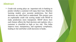 Credit Risk Assessment Using Machine Learning Techniques” | PPTX