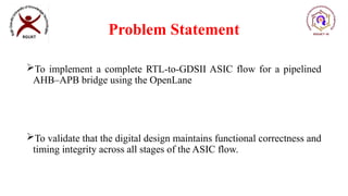 Paper presentation of Krishna regarding ASIC FLow | PPTX