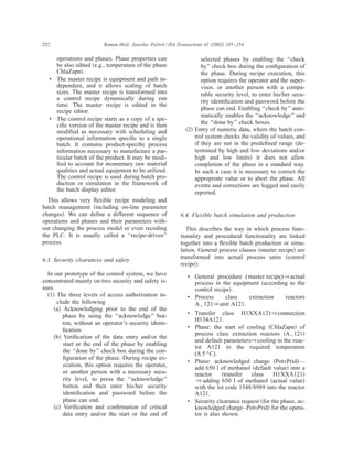 Batch control system project for a pharmaceutical plant | PDF
