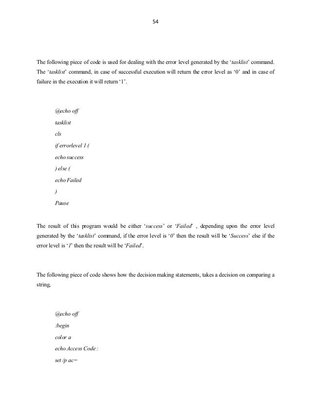 Batch File Programming