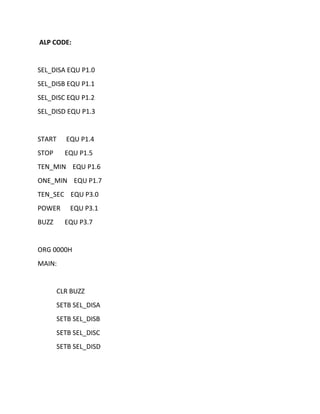 Design of Microwave oven using 8051 micro controller | PDF