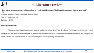 HYBRID APPROACH FOR TEXT SUMMARIZATION USING DEEP LEARNING | PDF