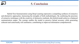 HYBRID APPROACH FOR TEXT SUMMARIZATION USING DEEP LEARNING | PDF