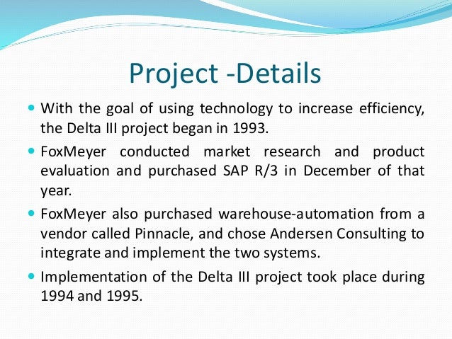 the foxmeyer drugs erp implementation How often will a botched erp implementation be used as a bankruptcy excuse every now and then you come across a story about an erp project implementation being cited as the reason a company. the foxmeyer drugs erp implementation How often will a botched erp implementation be used as a bankruptcy excuse every now and then you come across a story about an erp project implementation being cited as the reason a company.