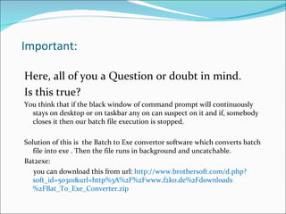 Batch file programming | PPT