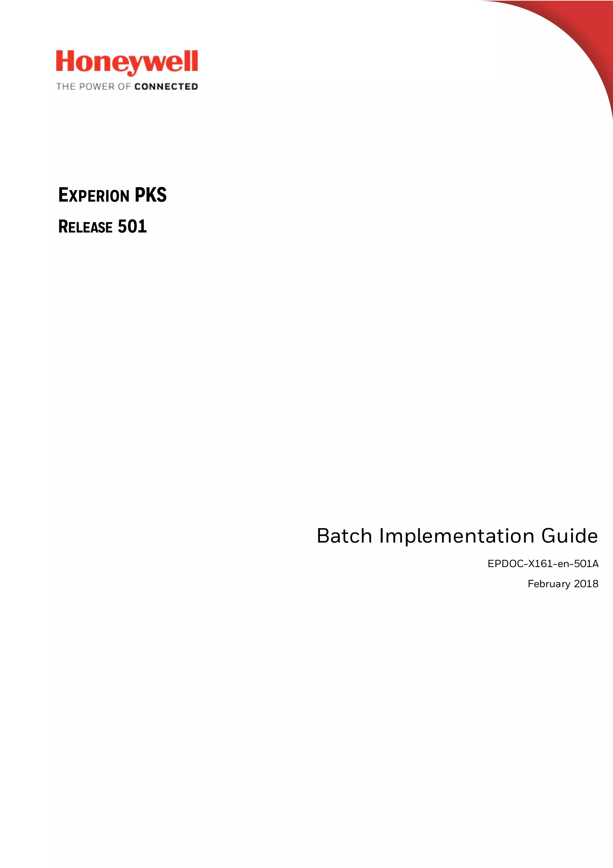 Batch implementation guide experion pks release 501 (honeywell) PDF