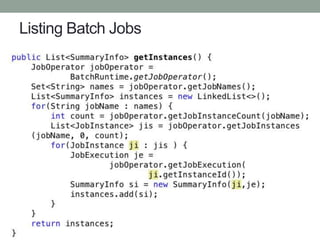 Listing Batch Jobs
 