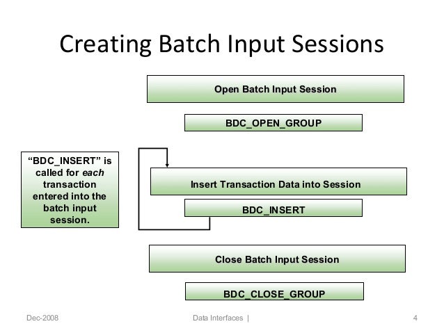 Batch input session