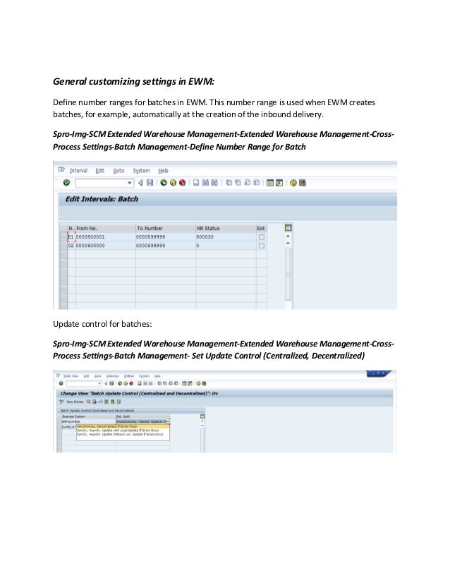 SAP EWM BATCH MANAGEMENT