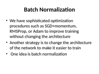 intro to batch normalization in deep learning | PPTX