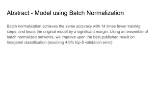 Batch normalization paper review | PDF