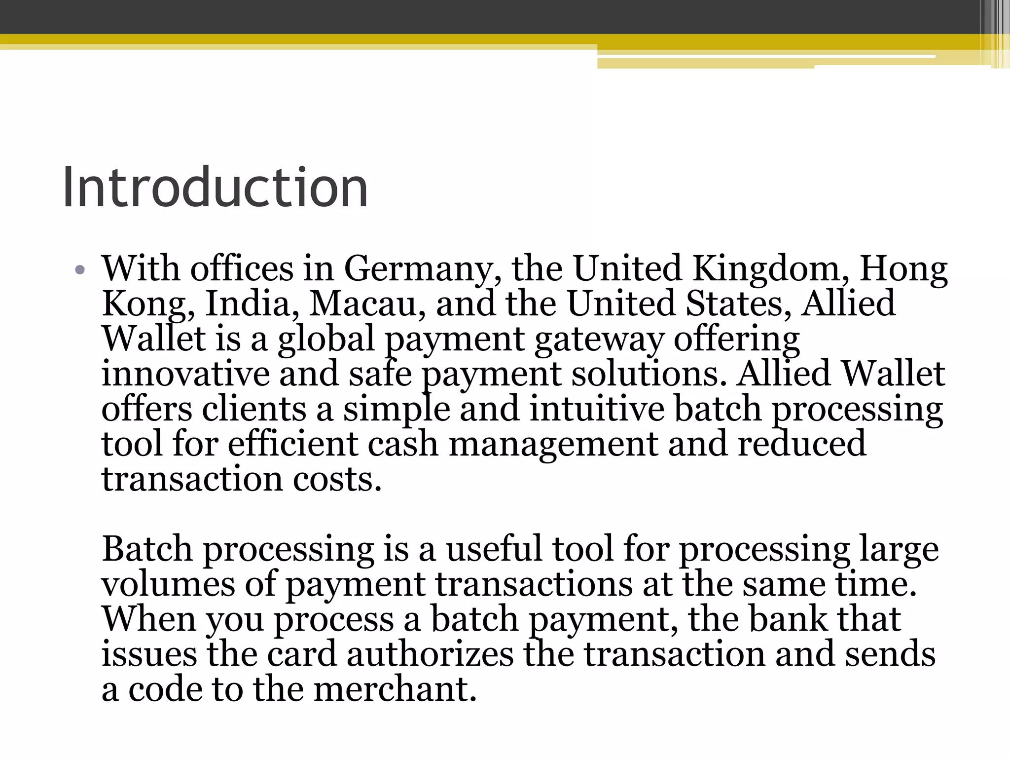 Batch Payment Processing | PPT