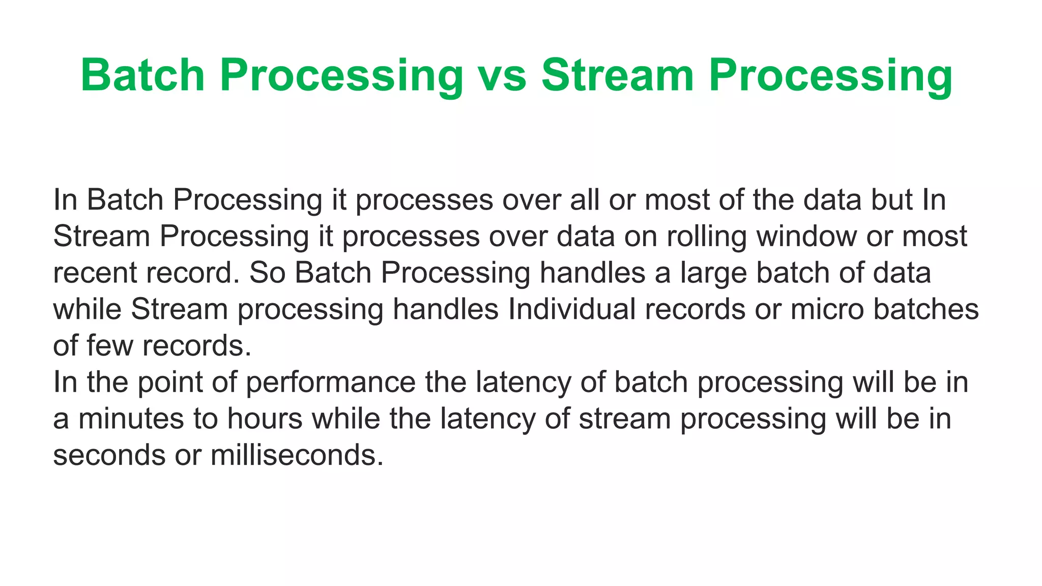 Batch Processing vs Stream Processing Difference | PPTX | Cloud ...