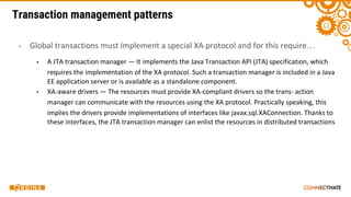 Transaction management patterns
▪ …
▪
▪
 