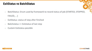 ExitStatus vs BatchStatus
▪
…
▪
▪
▪
 