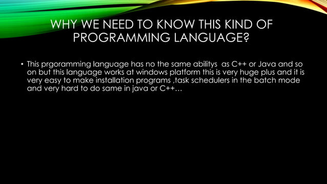 Batch programming | PPTX