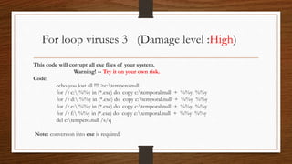 Batch programming and Viruses | PPTX