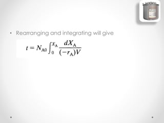 • Rearranging and integrating will give
 