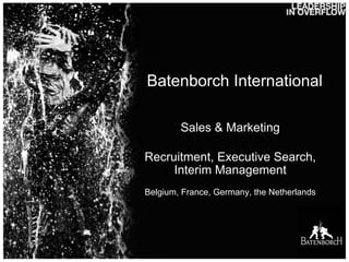 Batenborch International Sales & Marketing Recruitment, Executive Search, Interim Management Belgium, France, Germany, the Netherlands 
