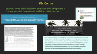 Students write about local contamination sites and potential
consequences to humans and wildlife as public service
#SciComm
 