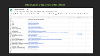 Open Google Docs are great for sharing
 