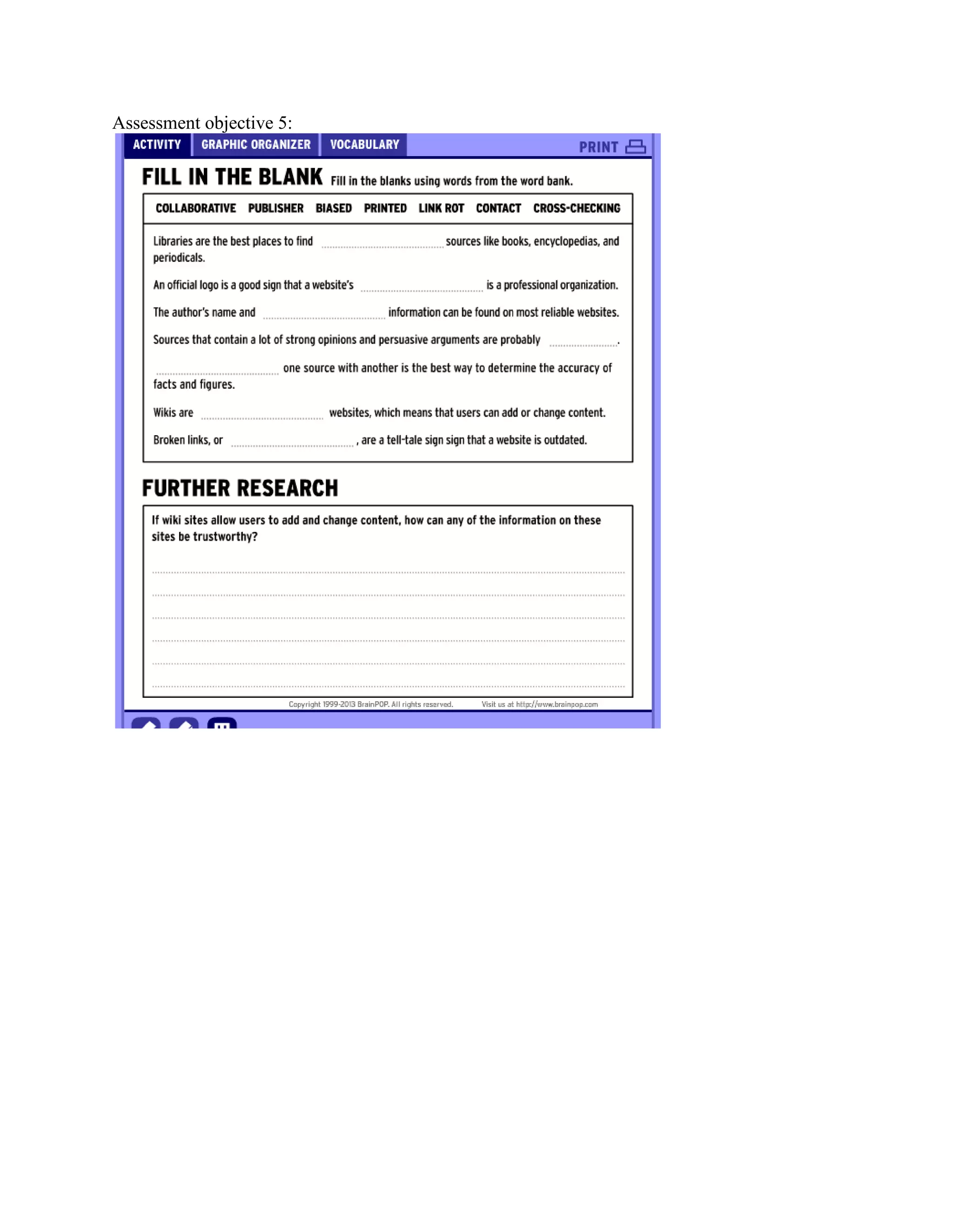 Assessment objective 5:

 