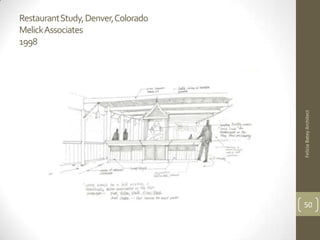 Restaurant Study, Denver, Colorado
MelickAssociates
1998




                                     Felicia Batey Architect
                                     50
 
