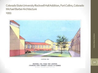 Colorado State University Rockwell Hall Addition, Fort Collins, Colorado
Michael Barber Architecture
1993




                                                                           Felicia Batey Architect
                                                                           54
 