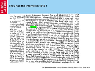 They had the internet in 1816 ! The Morning Chronicle  (London, England), Saturday, May 18, 1816; Issue 14678   