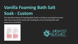Cold & Flu Active Recovery Bath
Salt Soak
100% Mediterranean Sea Salt (Optional -
Plant-Based Coloring, Essential Oils)
ww...