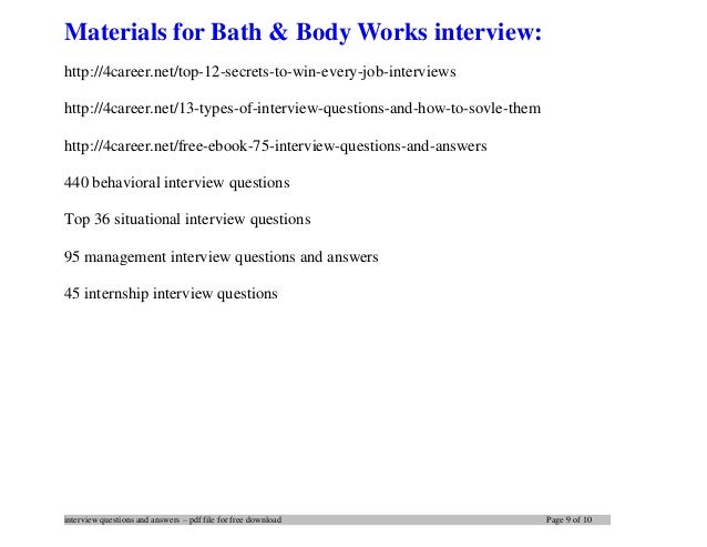 Bath Body Works Interview Questions And Answers