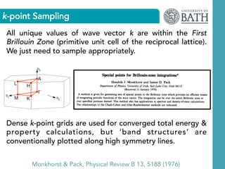 K Point Sampling Materials Modelling: From theory to solar cells (Lecture 1) | PDF