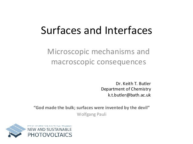 Surfaces And Interfaces