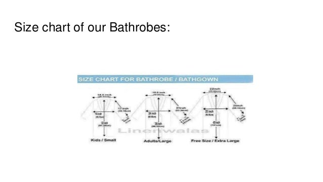 Bathrobe Size Chart